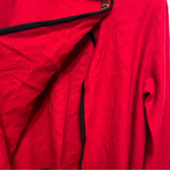 Calvin Klein Women’s Cardigan Sweater Wool Blend Large Red/Black - Picture 4 of 13